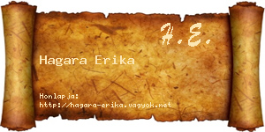 Hagara Erika névjegykártya